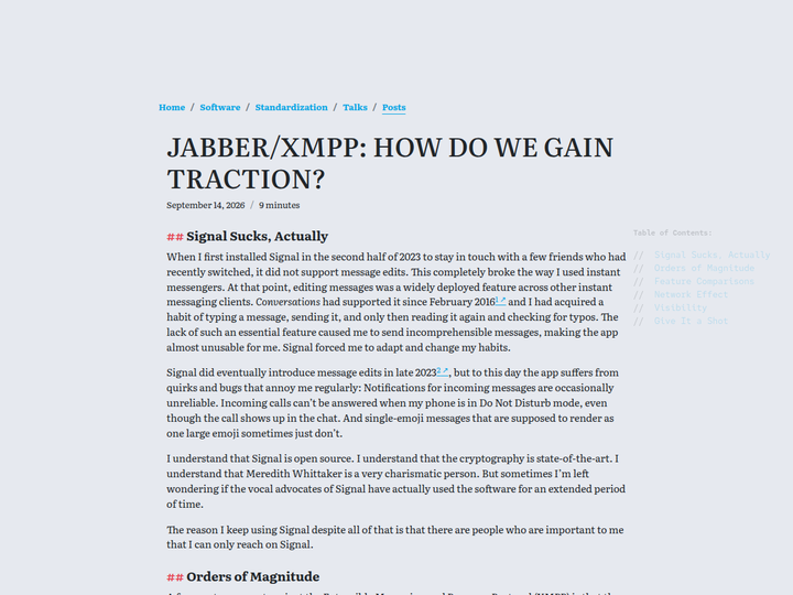 XMPP traction