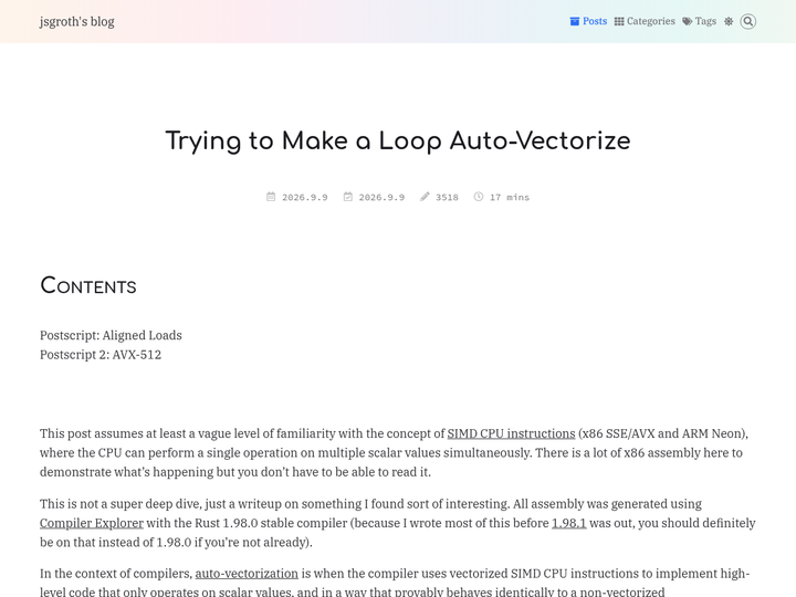 Trying to Make a Loop Auto-Vectorize