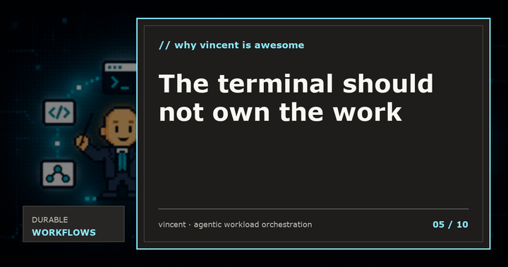 The terminal should not own the work