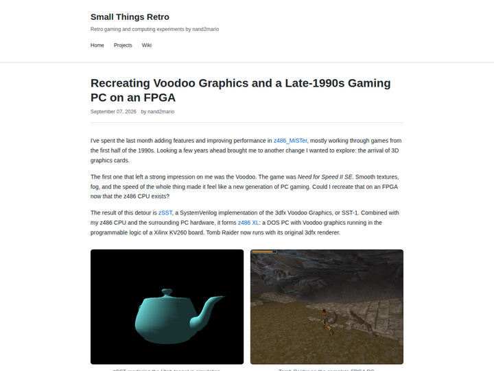 Recreating Voodoo Graphics and a Late-1990s Gaming PC on an FPGA