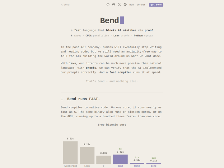 Bend - A language that blocks AI mistakes via proof and runs on GPUs