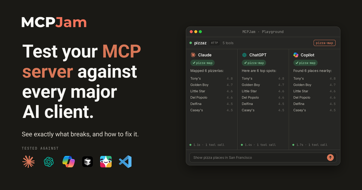 MCPJam - the first testing & evaluations platform for MCP servers