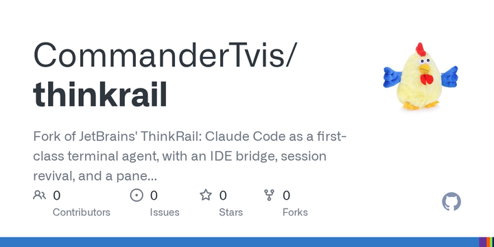 ThinkRail - host Claude Code in JetBrains' agent IDE shell