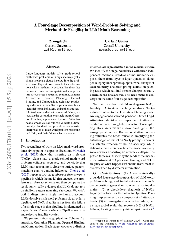 A Four-Stage Decomposition of Word-Problem Solving