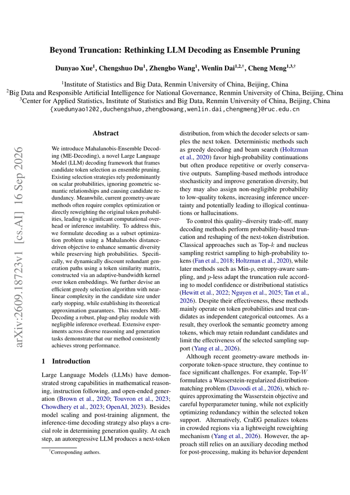 Beyond Truncation: Rethinking LLM Decoding as Ensemble Pruning