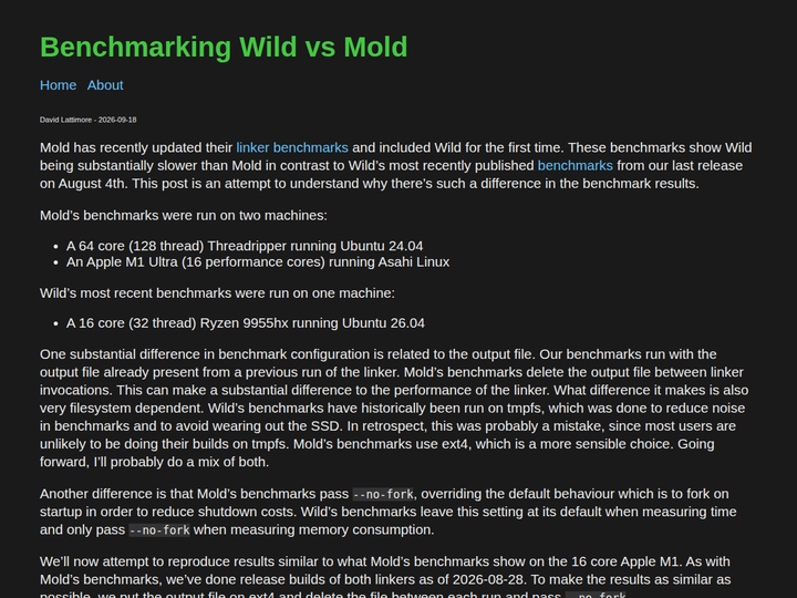 Benchmarking Wild vs Mold