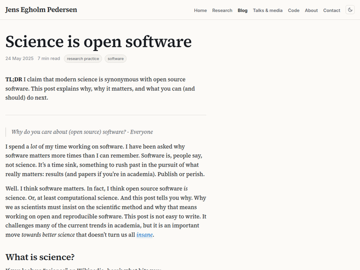Science Is Open Software
