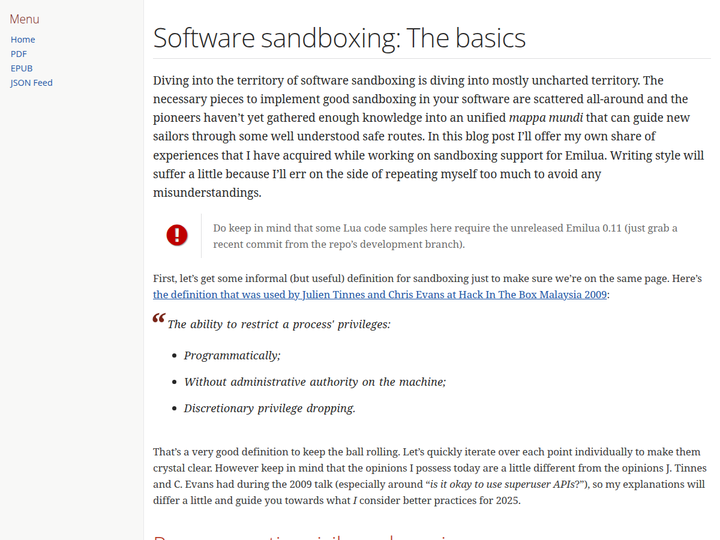 Software Sandboxing: The Basics (2025)