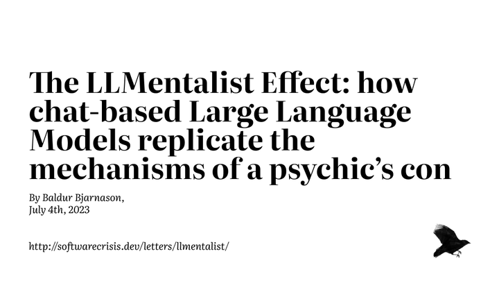 The LLMentalist Effect (2023)