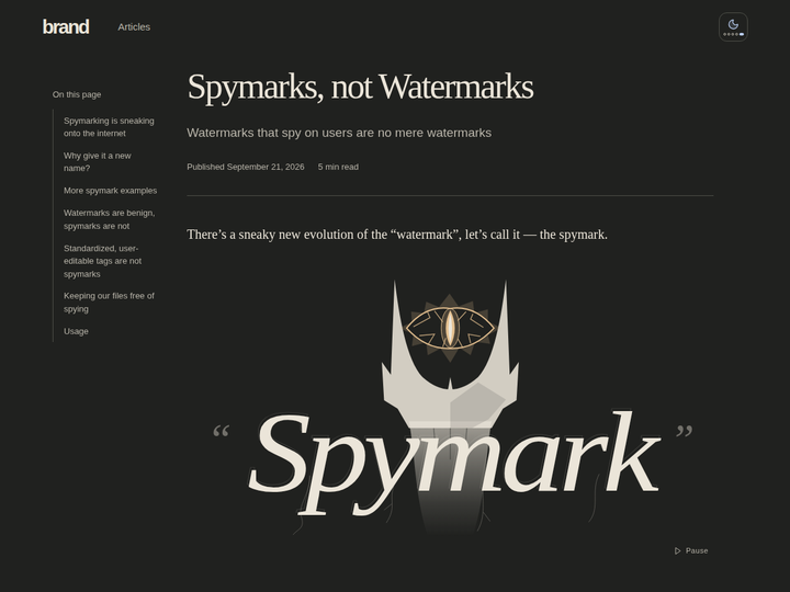 Spymarks, not Watermarks