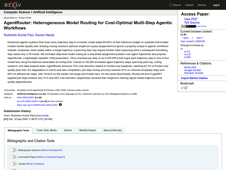 AgentRouter: Heterogeneous Model Routing for Cost-Optimal Multi-Step Agentic Workflows