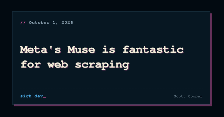 Meta's Muse is fantastic for web scraping