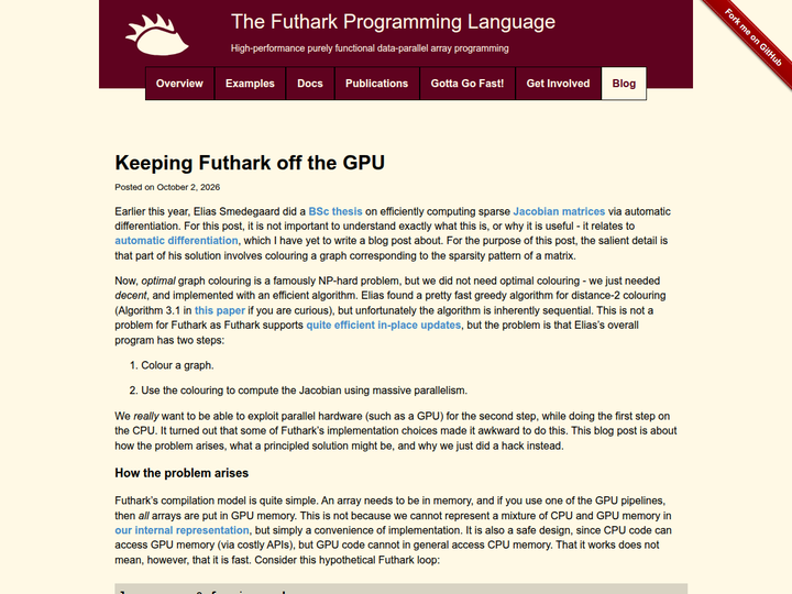 Keeping Futhark off the GPU